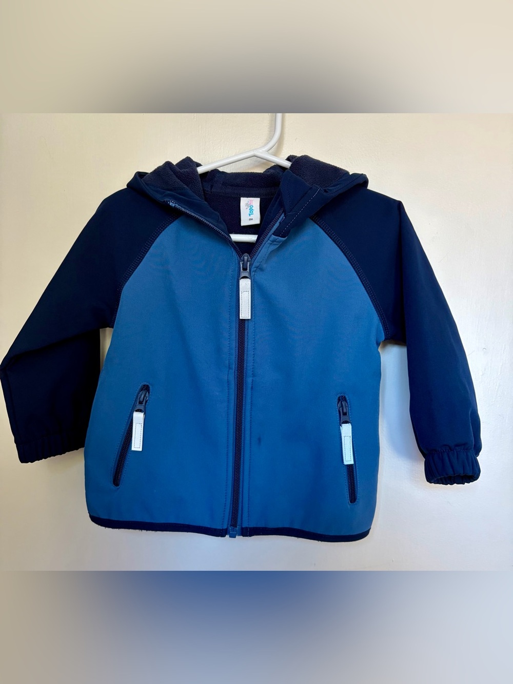 Toddler Navy & Sky Blue Softshell jacket